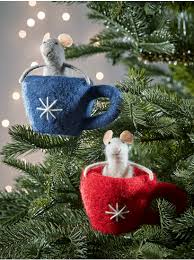 Two Teacup Mice Felt Crafts Christmas Christmas Sewing Projects Felt Christmas Tree