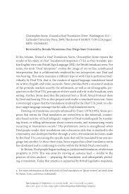 Review of Christopher Stone: Toward a Deaf Translation Norm.