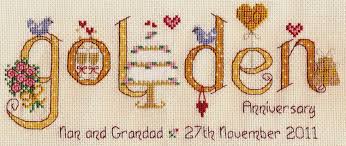Go cross stitch crazy with our huge selection of free cross stitch patterns! Golden Wedding Anniversary Word Sampler Cross Stitch Kit Only 20 00