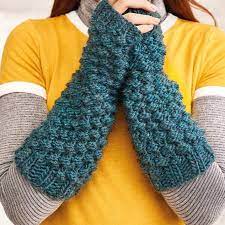 My sample was created with size 11 us knitting needles and bulky weight yarn. Raspberry Stitch Armwarmers Knitting Patterns Let S Knit Magazine