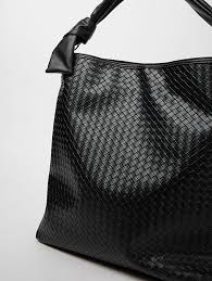 Details details 9.8'h x 12.2'w x 4.5'd handle drop: Black Knot Strap Hobo Bag Women George At Asda