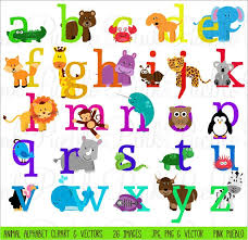 Animal Alphabet Font With Safari Jungle Zoo Animals Etsy Animal Alphabet Alphabet Poster Doodle Alphabet