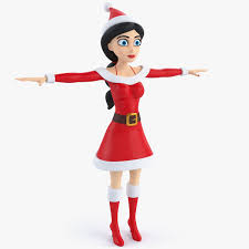 Çizgi film Noel Baba kadın 3D Model $49 - .fbx .ma .max .obj - Free3D