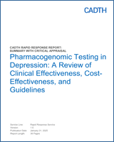 Pharmacogenomic Testing In Depression A Review Of Clinical Effectiveness Cost Effectiveness And Guidelines Ncbi Bookshelf