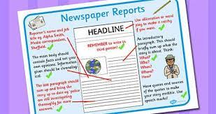 Newspaper vocabulary ks2 match up. How To Write A Newspaper Report Ks2 Report Writing Newspaper Report Report Writing Template