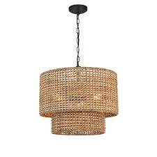 Allen Roth Adara Black Traditional Drum Pendant Light Lowes Com In 2021 Drum Pendant Lighting Wicker Pendant Light Bedroom Light Fixtures