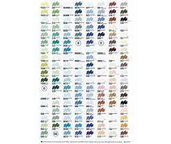 Copic Colour Chart Zartart Catalogue