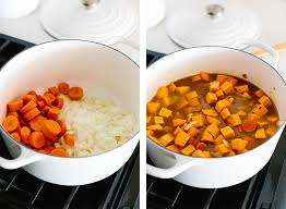 Properly stored, cooked vegetable soup will last for 3 to 4 days in the refrigerator. Sweet Potato Soup Recipe Velvety Smooth Downshiftology