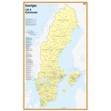 Historiskt och traditionellt finns även uppdelning i landskap (25) och landsdelar (3). Kop Sveriges Lan Och Kommuner 50x83cm Med Snabb Leverans Kartbutiken Se