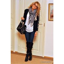 Cute Black And Brown Outfits Outfit Post Rust Cardigan White Tank Black Jeans Brown Riding Boots Found On Polyvore Fashion Style Fall Outfits