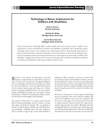 Changing conditions and/or changes in the student's functional limitations may warrant. Pdf Technology At Home Implications For Children With Disabilities