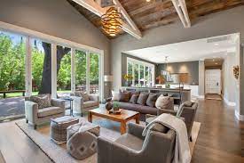 They're cool tones with a calming effect. 75 Beautiful Farmhouse Living Room With Gray Walls Pictures Ideas July 2021 Houzz
