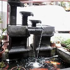 Kolam Ikan Nila Dengan Air Mancur Unik Kolam Ikan Kolam Desain