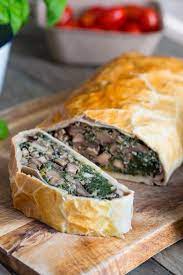 Mushroom And Chestnut Wellington The Cook Him Recipe Vegetarian Christmas Recipes Vegetarian Stuffed Mushrooms