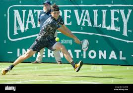 Taylor Fritz (USA) wining in the final of the Nature Valley International  at Devonshire Park, Eastbourne, England, UK. 29th June, 2019 Stock Photo