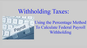 Withholding Taxes How To Calculate Payroll Withholding Tax Using The Percentage Method