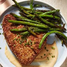 Crispy Tuna Steaks With Green Beans Recipe Tuna Steaks Fresh Tuna Recipes Fried Green Bean Recipes