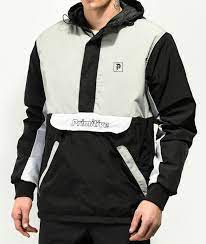 Primitive Prime Black Grey White Anorak Jacket