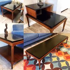 Mid Century Modern Black Laminate Lane Table Set Coffee Table Home Decor Decor
