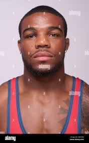 Freestyle wrestler Jordan Burroughs at the Team USA Media Summit in Dallas,  TX in advance of the 2012 London Olympics Stock Photo
