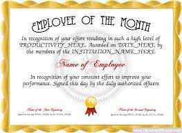 › years of service certificate template. Employee Of The Month Certificate Template 4 Professional Templates