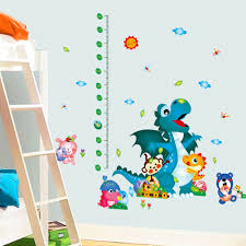 dinosaur growth height chart wall stickers