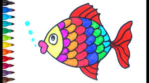 Coloring alphabet for kids,a to i. How To Draw Fish Fish Drawing Coloring Pages For Kids Color For Children Youtube