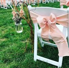 Add A Satin Pink Sash To Your White Wooden Garden Chair Rentals Folding Garden Chairs Wooden Garden Chairs Party Rentals