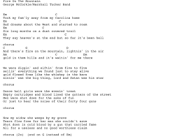 Fire On The Mountain Lyrics And Chords Guitar Songs Ukulele Chords Songs