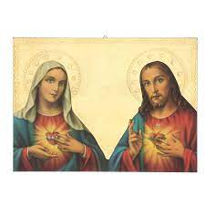La actividad apostólica principal del apostolado es reunirse en cenáculos de oración y adoración eucarística, promoviendo la devoción y consagración del mundo entero a los sagrados corazones unidos de jesús y de maría. Cuadro Impresa Sagrado Corazon Jesus Y Maria 35x25 Cm Venta Online En Holyart