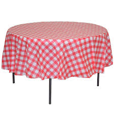 Find tablecloths and table covers at the lowest prices guaranteed. Premium 12 Pack Red White Gingham Plastic Tablecloth 84 Inch Round Walmart Com Walmart Com