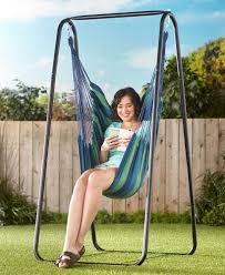 Made of sturdy cotton and polyester fabric. Hammock Chair Stand Or Striped Hanging Chairs Or Pillows The Lakeside Collection