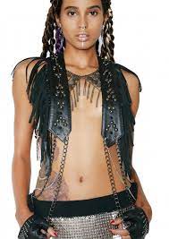 Festfashions Very Cool Leather Vest Such A Great Layer Option Leather Fringe Studded Leather Vest Studs And Spikes
