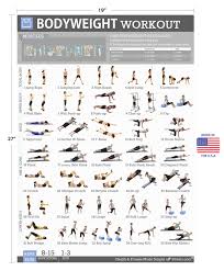 Bodyweight Exercise Poster Total Body Fitness Laminated