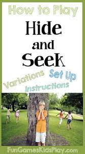 Hide And Seek Games Rules And Instructions Indoor Games For Kids Team Games For Kids Physical Activities For Kids