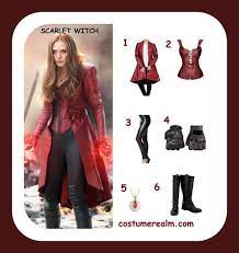 How To Dress Like Scarlet Witch Costume Diy Scarlet Witch Costume Guide In 2021 Scarlet Witch Halloween Costume Scarlet Witch Costume Marvel Halloween Costumes