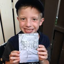 Look at that talent! This is James Burk and he drew a picture of his  favorite restaurant — can you guess which one? ⭐️ He has been coming here  with his parents