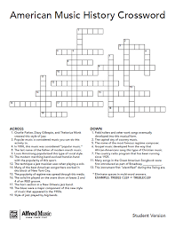 Print print an answer key and student copies, ready to be administered to your class. Free Music Activity Music History Crossword Puzzle