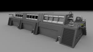 Futuristic Military Barracks Building 3d Model 3d Model Building Futuristic Military
