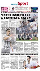The ny daily news has the latest local and national sports scores, pics, videos, columns and expert analysis. The Peninsula Qatar On Twitter Read Today S Edition Of The Peninsula Sports Jan 21 For Latest Updates On Qatar Covid19 Clubwc Middleeast Sportsnews Football Cricket Qatar2022 Qsl Handball Ihfworldchampionship Australianopen Https T Co