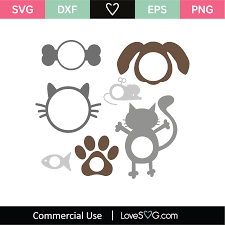 Download Cats And Dogs Monogram Frames Lovesvg Com