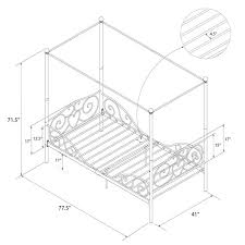 Canopy metal twin bed frame. Dhp Canopy Metal Bed Twin 71 5 In X 41 In X 77 5 In Gold 4020229 Rona