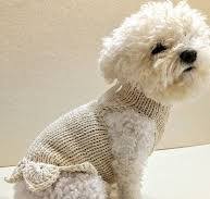 Hand Knit Cotton Dog Dress: Lightweight Spring Summer ...