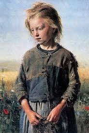 Repin Little Beggar Girl Little Fishergirl Russian Art Ilya Repin Portrait Painting