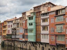 Old Houses By The Agout River In Castres Tarn Occitania France Maison Caves Lavoir