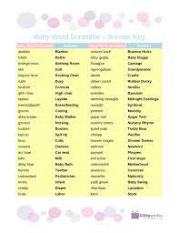 Baby Word Scramble Baby Word Scramble C Answer Key Babyshower Baby Shower Quotes Baby Shower Planning List Baby Words Baby Shower Wording