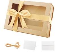 Amazon.com: PACKQUEEN Large Kraft Gift Box with Window, 13.5 ...