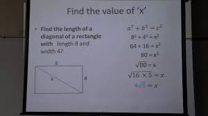 A rectangle abcd will have two diagonals, ac and bd, of equal length. Pythagorean Theorem Finding The Diagonal Of A Rectangle Youtube