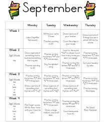 Pre K Monthly Homework Calendar In 2020 Homework Calendar Kindergarten Homework Calendar Preschool Homework