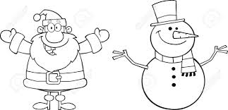 Jast imprimer et ajouter un cadre! Noir Et Blanc Joyeux Noel Et Bonhomme De Neige Clip Art Libres De Droits Vecteurs Et Illustration Image 22402650